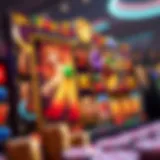 A vibrant online slot game interface showcasing unique graphics and features