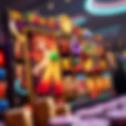 A vibrant online slot game interface showcasing unique graphics and features