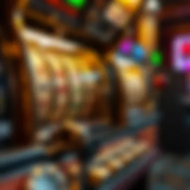 A vintage mechanical slot machine showcasing its intricate gears and levers