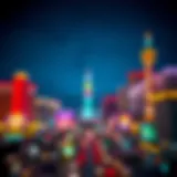Vibrant LED displays illuminating the Las Vegas skyline