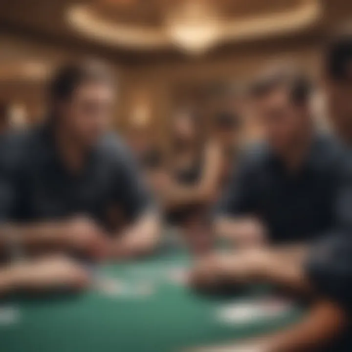 A table of players engaged in a lively poker game at Mandalay Bay