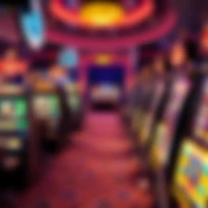 A vibrant casino floor featuring several Triple Diamond slot machines