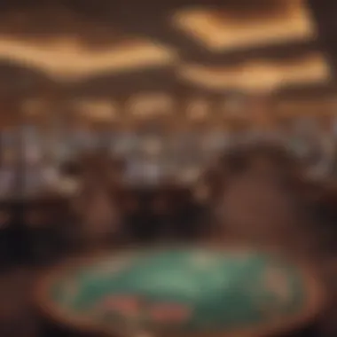 Interior shot of the bustling casino floor filled with gaming machines and tables