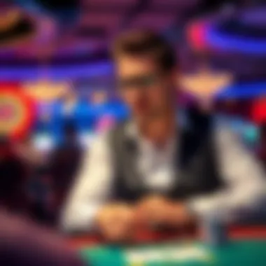 Gambler enjoying a casino atmosphere