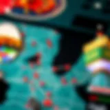 Map highlighting potential casino locations