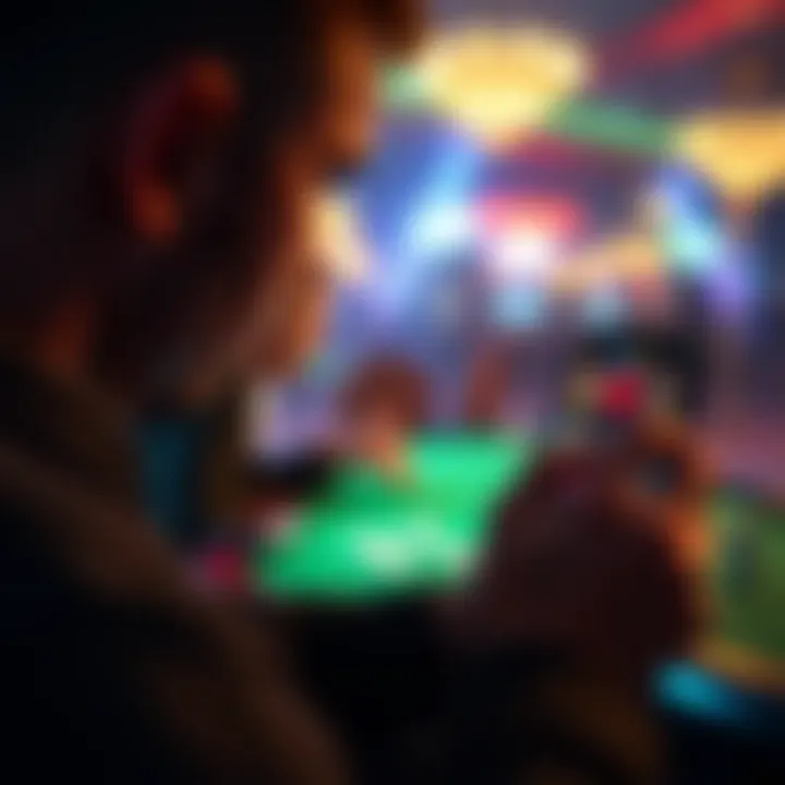 A user engaged in an immersive online gaming experience on their iPhone.