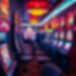 A vibrant gaming floor at Grand Falls Casino showcasing an array of slot machines.