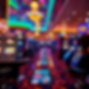 Luxurious gaming floor filled with vibrant slot machines and table games