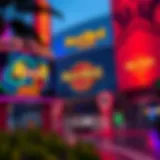 Exterior view of Hard Rock Casino Indiana showcasing its vibrant design