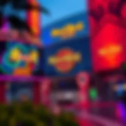 Exterior view of Hard Rock Casino Indiana showcasing its vibrant design