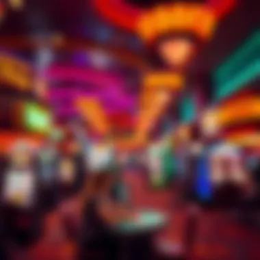 Casino floor bustling with activity and gaming options