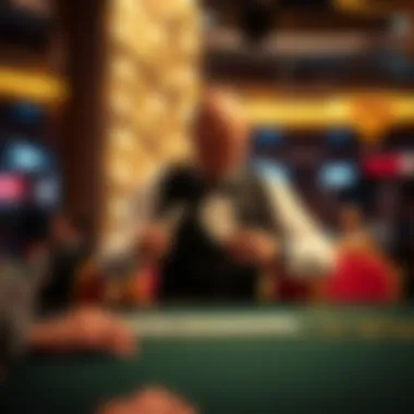 Professional dealer presenting cards at a gaming table