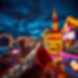 A dazzling view of the Las Vegas Strip at night showcasing vibrant lights