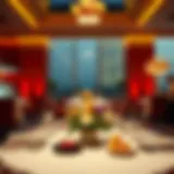 Elegant dining setup at Lago with artistic table arrangement