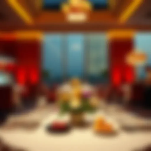 Elegant dining setup at Lago with artistic table arrangement