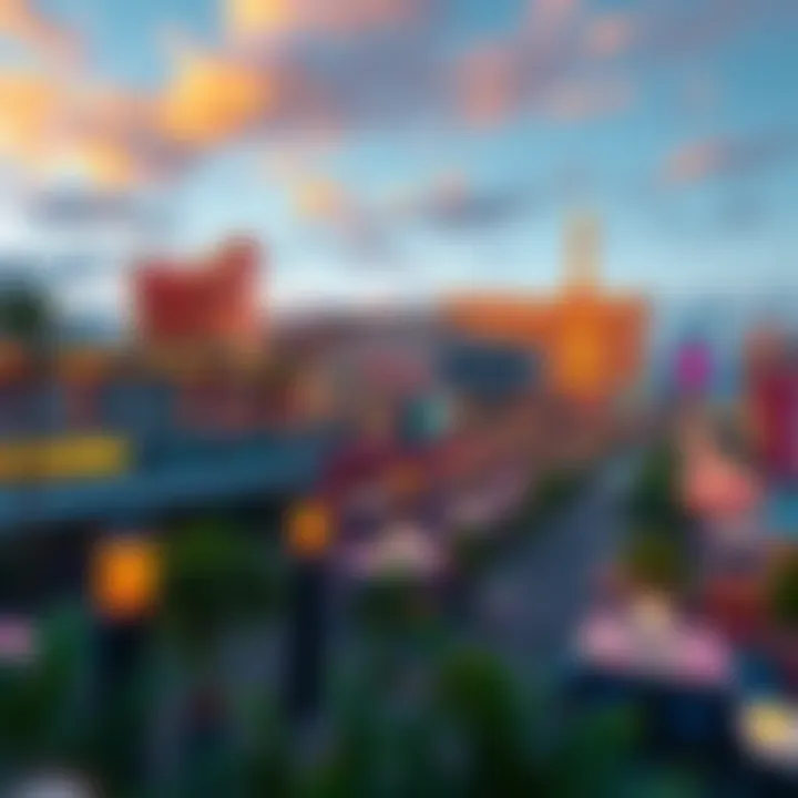 A scenic view of the Las Vegas Strip with dining destinations highlighted