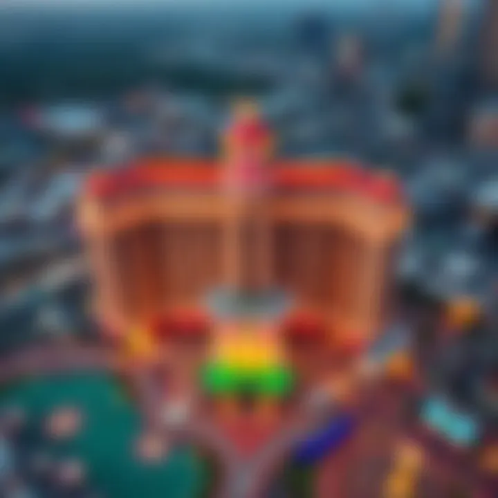 Aerial view showcasing the grandeur of the Majestic Hotel and Casino.