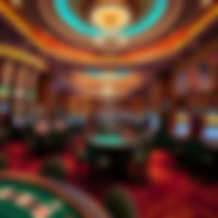 Luxurious gaming area filled with elegant decor and vibrant atmosphere.