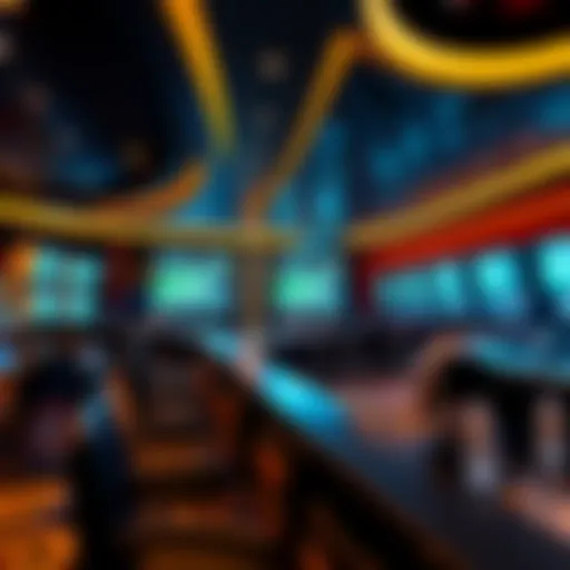 Interior view of the Mandalay Bay Sportsbook showcasing modern design and technology