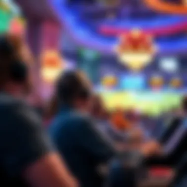 Patrons Immersed in the Betting Experience Wide shot of patrons enjoying the betting experience at Mandalay Bay Sportsbook