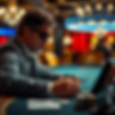 Player analyzing blackjack strategies