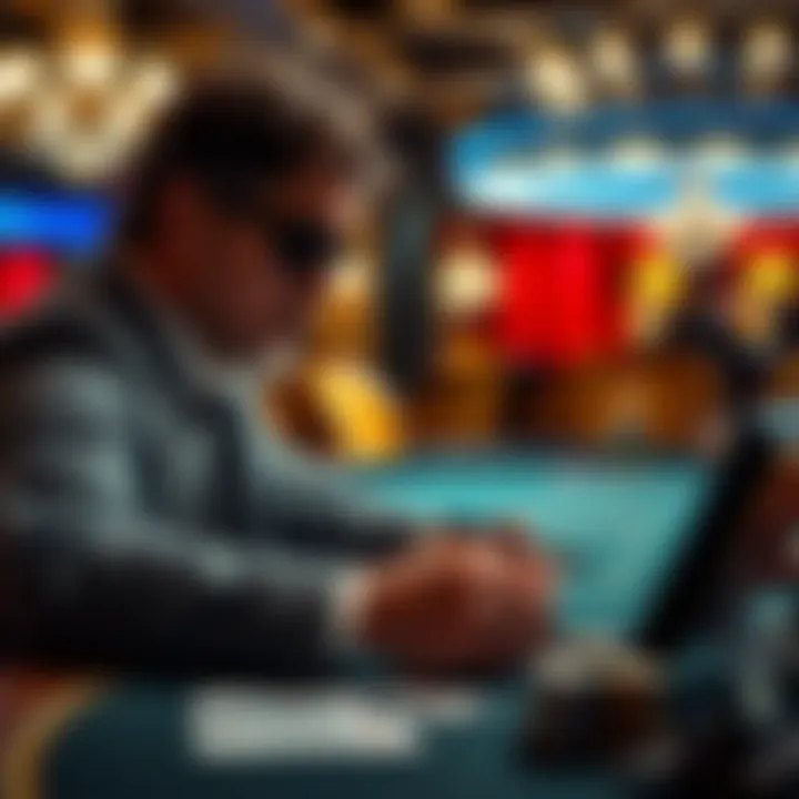 Player analyzing blackjack strategies