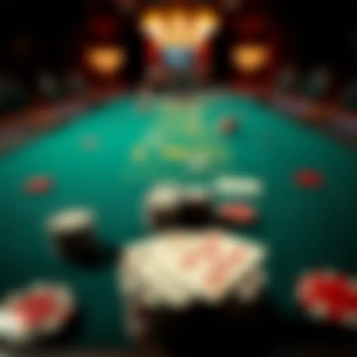 Omaha Poker table setup with cards and chips