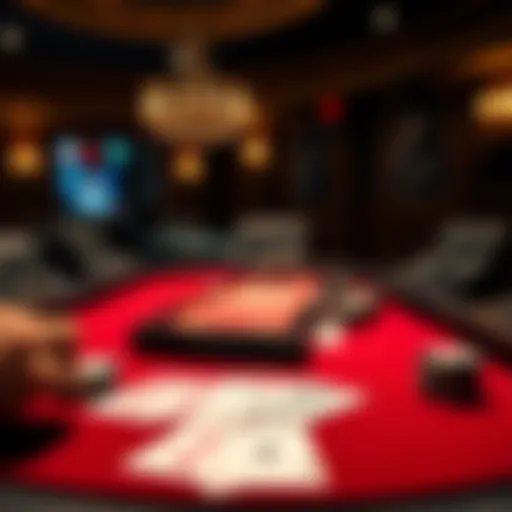 An elegant poker table set with cards and chips