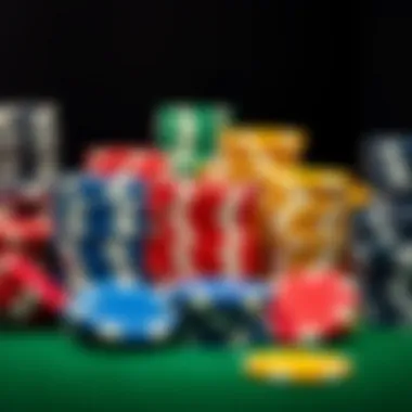 A variety of poker chips in different colors