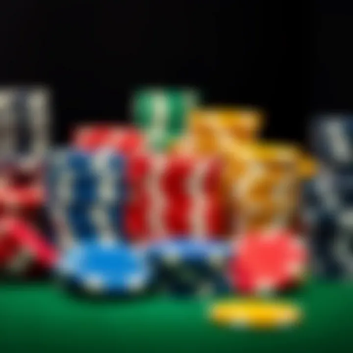 A variety of poker chips in different colors