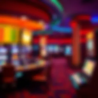 An engaging view of the casino floor highlighting the breaker area