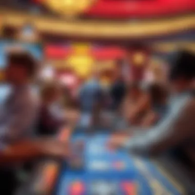 A lively scene showcasing players engaging with breakers in a casino environment