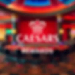 Caesars Rewards logo on a vibrant background