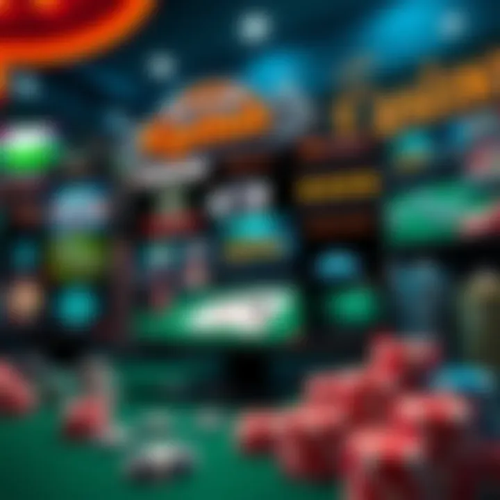 Collage of various online poker platforms