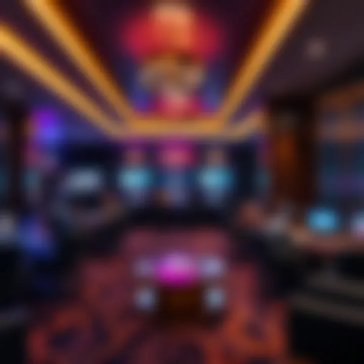 Trendy lounge area promoting online gaming and social interaction