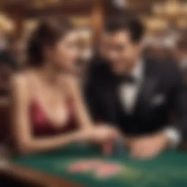 A casino host engaging with a player at a gaming table