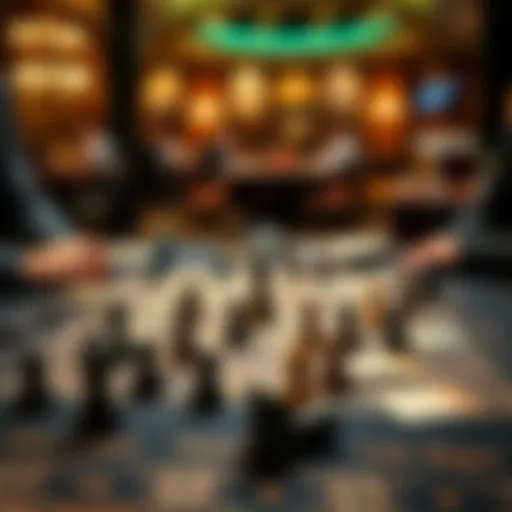 A strategic board game with complex pieces laid out on a table