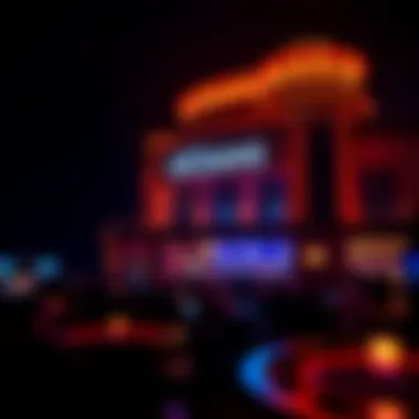 A captivating night scene of the Oceans Club with lights shining brightly