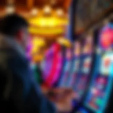 A player engaging with a Winstar slot machine, focused on the gameplay