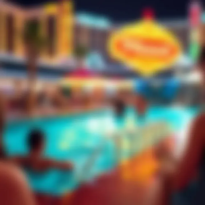 Excitement at Plaza Vegas Pool Events Dynamic event happening at the Plaza Vegas pool, highlighting the excitement and social scene