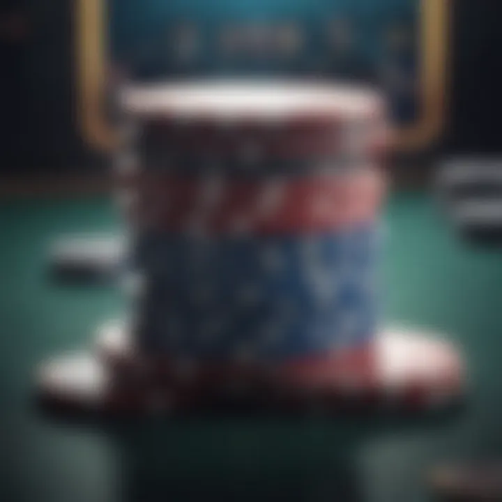 Close-up of a poker chip stack in a Dealer's Choice setting