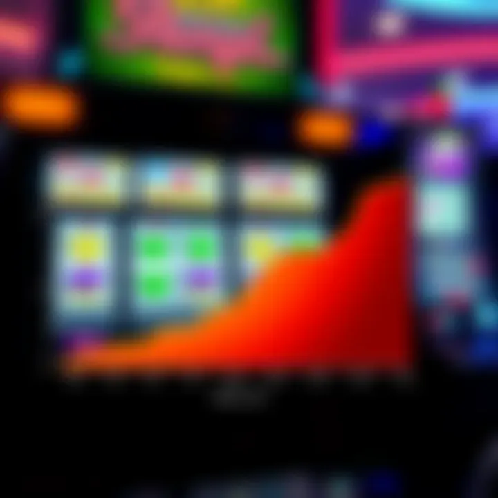 A graph depicting the increasing potential payouts of progressive slots.