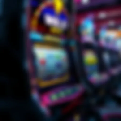 Detailed view of a modern slot machine showcasing its intricate design