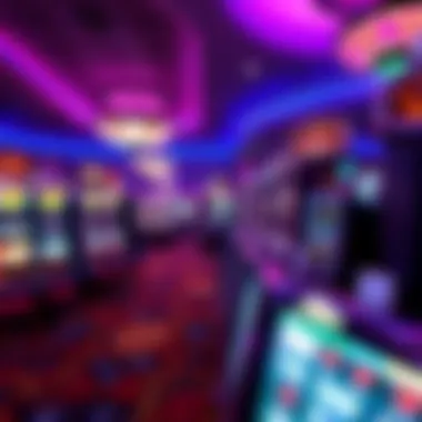 Overview of the bustling casino floor filled with gaming machines