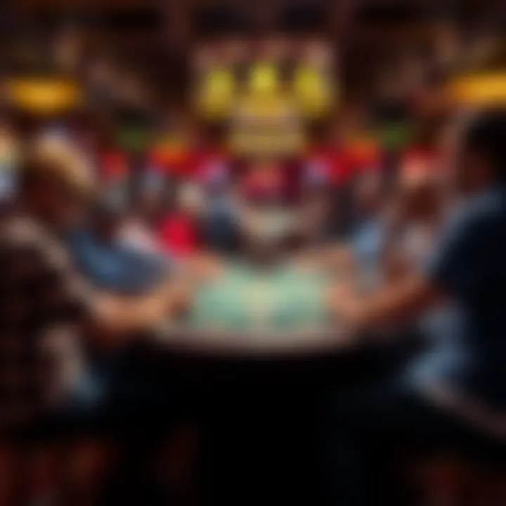 An engaging gaming table filled with players strategizing their next moves.