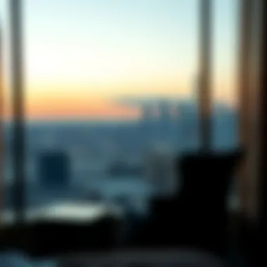 View from a room with city skyline