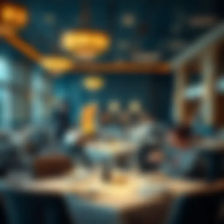 Elegant Dining Area Elegant dining area showcasing diverse culinary options