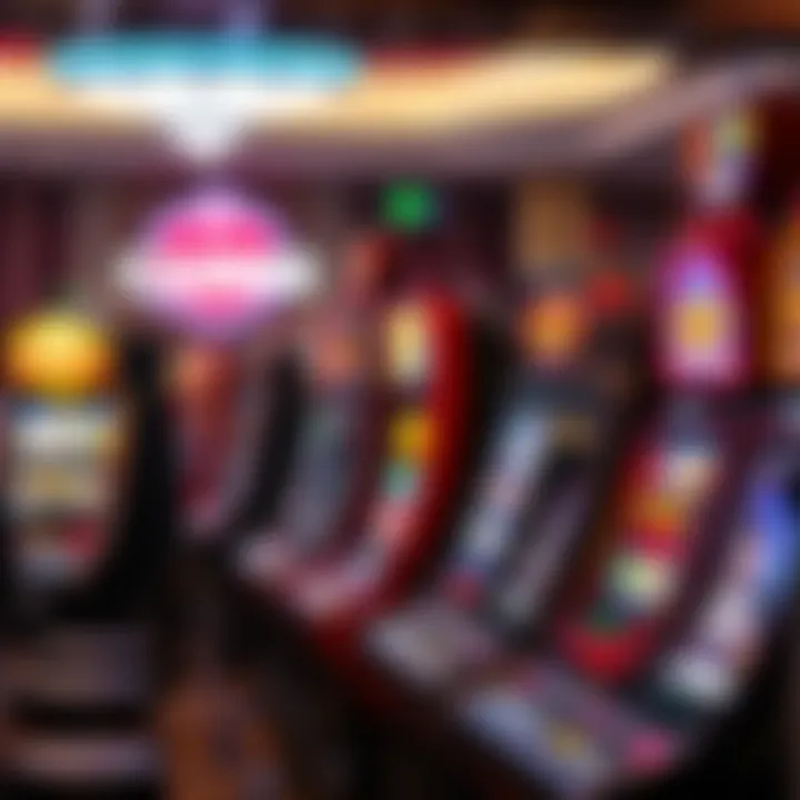 Group of slot machines with varying themes in a casino