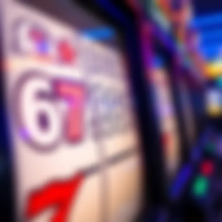 Close-up of a slot machine displaying payout percentage