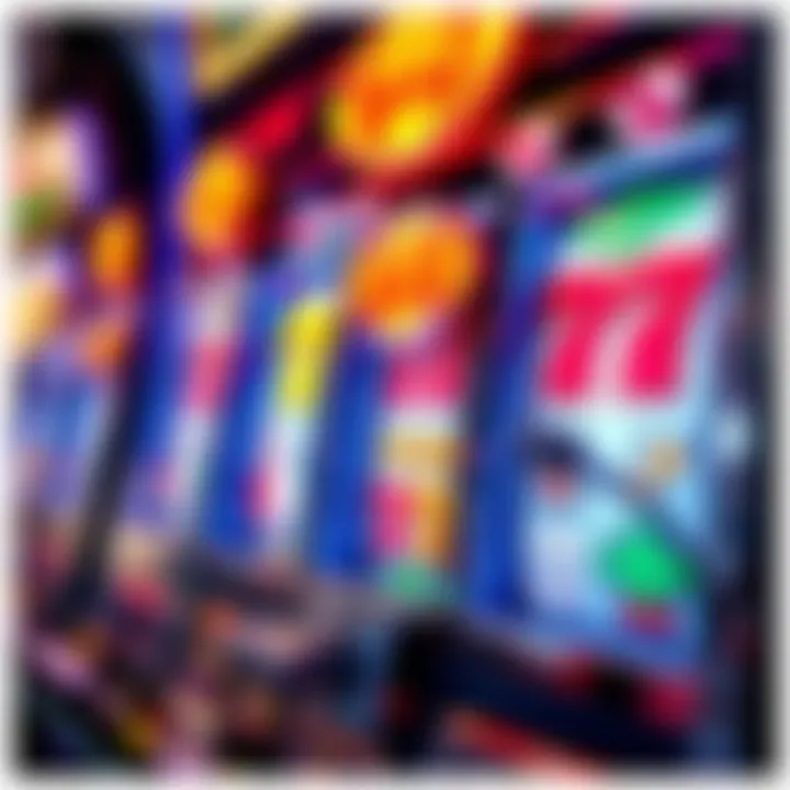 Exciting slot machine display with vibrant symbols